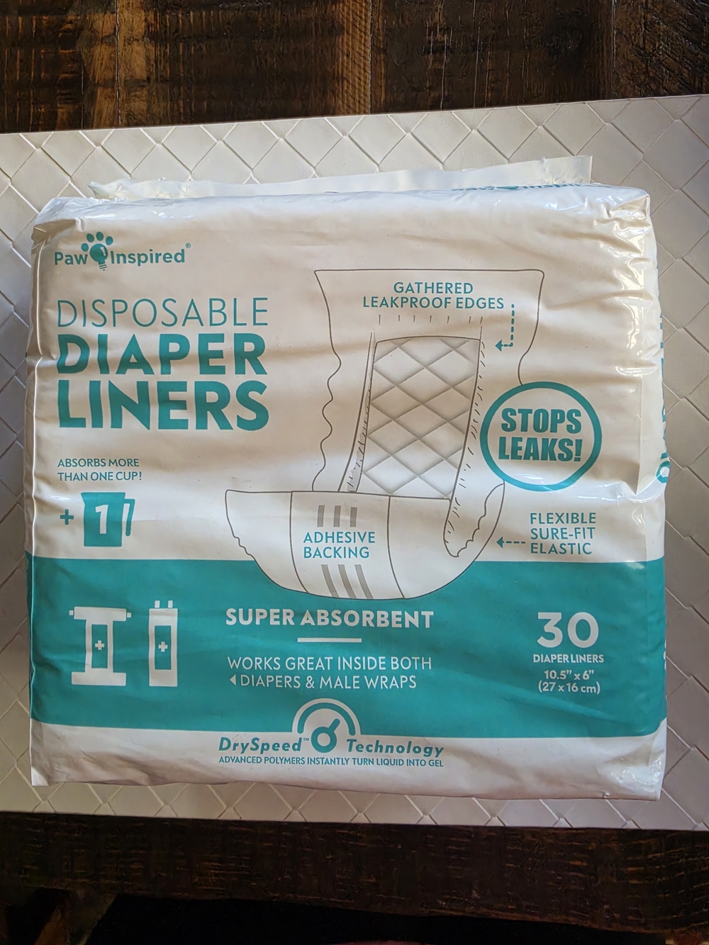 Paw Inspired Disposable Diaper Liners 30 Count NWT
